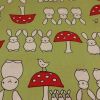 Bunnies and Toadstools Green - Suitable for 1.5 and 2 inch collars