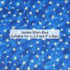 Golden Stars Blue - Suitable for 1, 1.5 and 2 inch collars