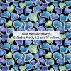 Blue Metallic Hearts - Suitable for 1, 1.5 and 2 inch collars
